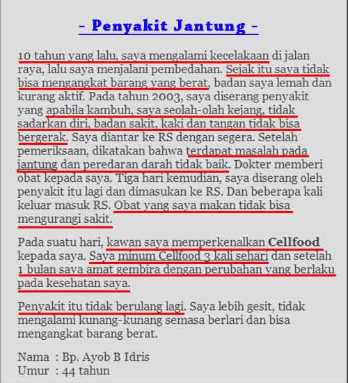 Testimoni-Cellfood